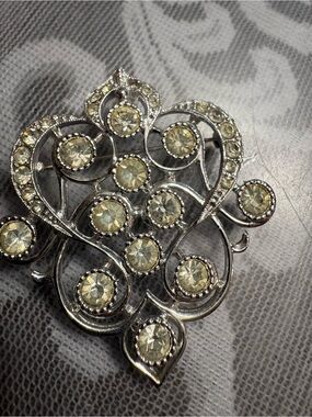 Emmons Silver Ornate Filigree Brooch - Elegant Women's Pin